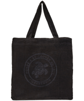 Linen Turtle Unisex Tote Bag Black front view