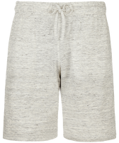 Bermudas de lino unisex en lino de color liso Lihght gray heather vista frontal