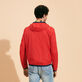 Men Reversible Windbreaker Jacket Marché Provencal Poppy red back worn view