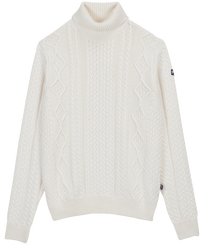 Maglione dolcevita uomo tinta unita Off white vista frontale