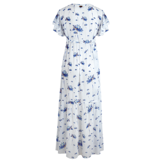 女士 Herbier 长款粘胶纤维连衣裙 Off white 后视图