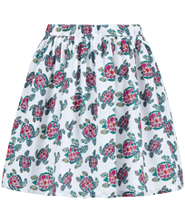 Girls Skirt Provencal Turtle White front view