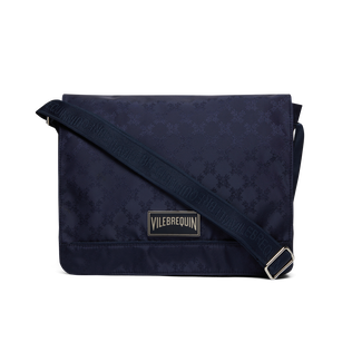 Borsa Turtle Dance Jacquard Blu marine vista frontale
