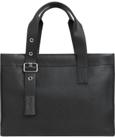 Medium Leather Bag Black front view