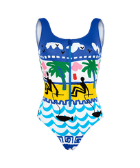 Costume intero donna La Mer - Vilebrequin x JCC+ - Edizione limitata Bianco vista frontale