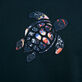 Men Cotton T-Shirt Solid Navy details view 1