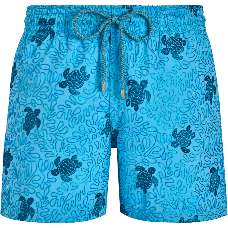 Vilebrequin Men Swim Shorts Embroidered Splash - Swimming Trunk - Mistral - Blue - Size XXL