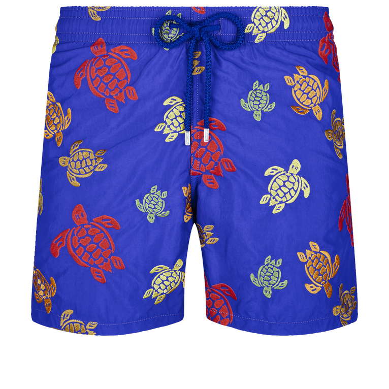 Men Swim Shorts Embroidered Ronde Des Tortues - Limited Edition - Swimming Trunk - Mistral - Blue - Size L - Vilebrequin