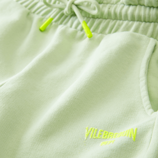 Pantaloni jogger bambina in cotona tinta unita Citronella dettagli vista 1