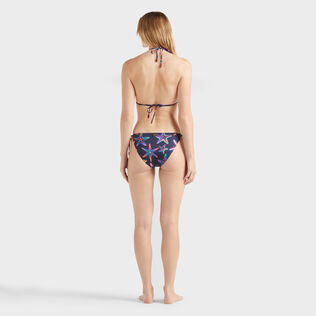 Women Triangle Bikini Top Disco Stars Navy back worn view