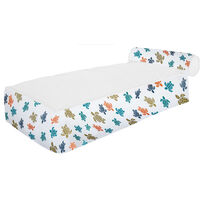 Schwimmender Liegestuhl in Weiß – „Multicolour Turtles“-Muster Uni Vorderansicht