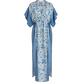 Caftan long femme Iris Lace- Vilebrequin x Poupette St Barth Azur vue de face