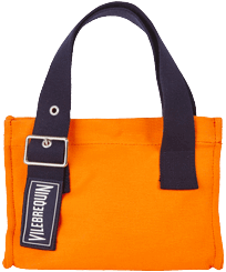 Mini Beach Bag Solid Carrot front view