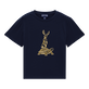 Camiseta de algodón con bordado The Year of the Rabbit para niño Azul marino vista frontal Camiseta de algodón con bordado The Year of the Rabbit para niño Azul marino vista frontal