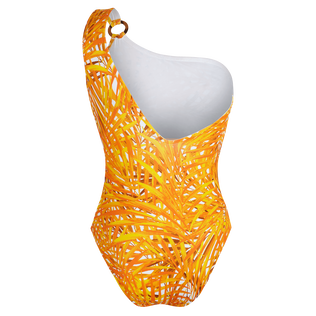 女士 Palm Leaves 单肩连体泳衣 Mango 后视图