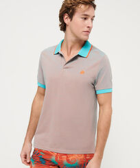 Men Others Solid - Men Changing Cotton Pique Polo Shirt Solid, Guava front worn view
