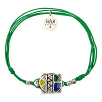 Kids String Enameled Turtle Bracelet - Vilebrequin x Gas Bijoux Emerald front view