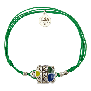String Enameled Turtle Bracelet - Vilebrequin x Gas Bijoux Emerald front view