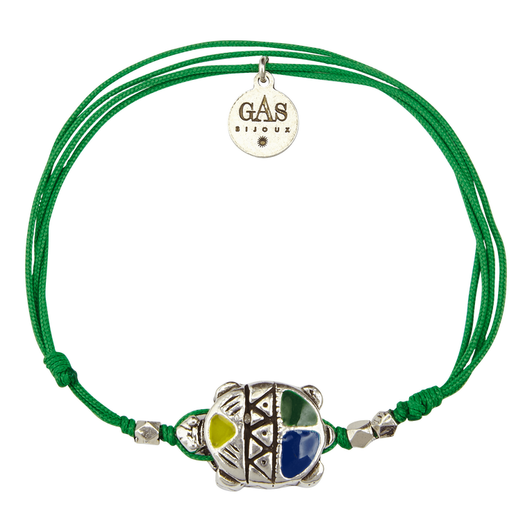 String Enameled Turtle Bracelet - Vilebrequin X Gas Bijoux - Bracelet - Tortue - Green - Size OSFA - Vilebrequin