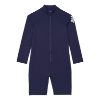 Kids One-piece Rashguard Solid Navy front view