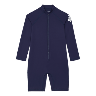 Kids One-piece Rashguard Solid Navy front view