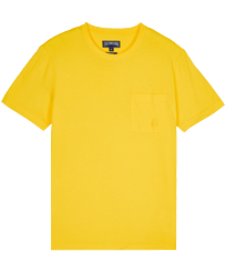 Camiseta de algodón orgánico de color liso para hombre Sol vista frontal