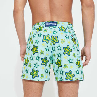 Men Embroidered Embroidered - Men Embroidered Swim Trunks Stars Gift - Limited Edition, Lagoon back worn view