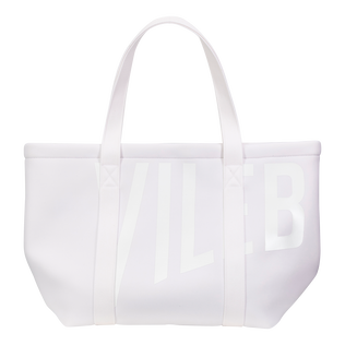 Bolso de playa de grande en neopreno de color liso unisex Blanco vista frontal