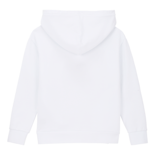 Sudadera con capucha y logotipo bordado para niño Blanco vista trasera
