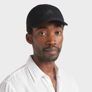 Gorra lisa unisex Negro vista frontal desgastada