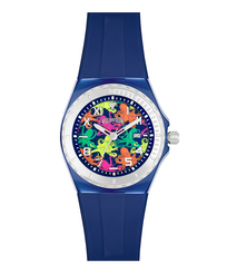 Reloj de silicona con estampado Multicolor Octopus Azul marino vista frontal