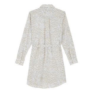 Vestido camisero de gasa de algod n con estampado Dentelles para mujer