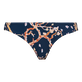 Braguita de bikini de talle medio con estampado Sweet Blossom para mujer Azul marino vista frontal