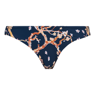 Sweet Blossom Midi-Bikinihose für Damen Marineblau Vorderansicht