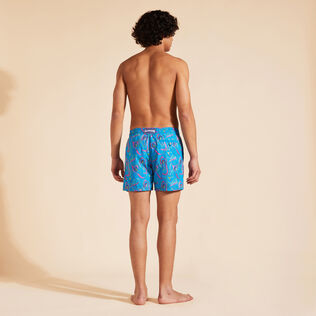 Men Swimwear Embroidered Camo Flowers - Limited Edition Hawaii blue 背面穿戴视图