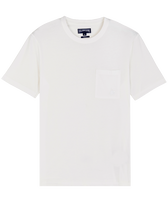T-shirt uomo in cotone biologico tinta unita Gesso vista frontale