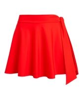 Women Beach Skirt Solid Poppy red front view
