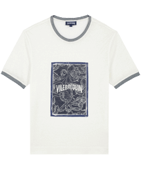Linen Men T-shirt Poulpes Bicolores Off white front view