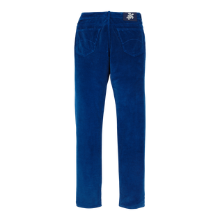 Men 5-Pockets Corduroy Pants 1500 lines Batik blue back view