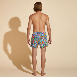 Men Stretch Swim Shorts Animals - Vilebrequin x Okuda San Miguel Multicolor back worn view