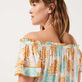 Women Playsuit Iridescent Flowers of Joy- Vilebrequin x Poupette St Barth Terracotta details view 2