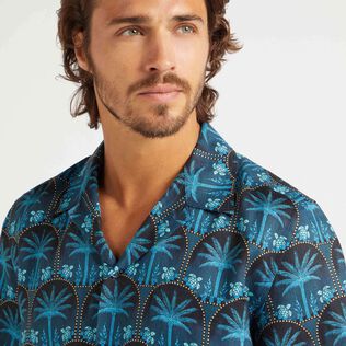 Camisa de bolos de lino para hombre - Vilebrequin x Abu Dhabi Goa detalles vista 2