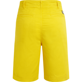 Bermuda en coton et tencel homme uni Soleil vue de dos