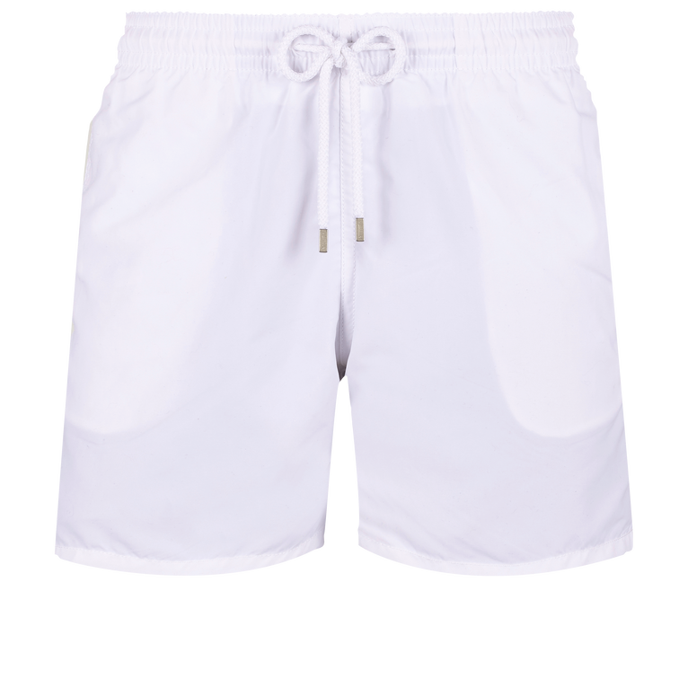Pantaloncini Mare Uomo Tinta Unita - Costume Da Bagno - Moorea - Bianco