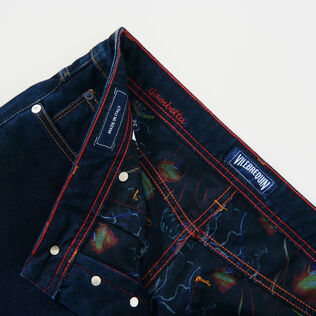 男士 Neo Medusa 印花五口袋牛仔长裤 Dark denim w1 细节视图4