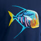 Men Organic Cotton Sweatshirt Embroidered Piranhas Navy details view 1