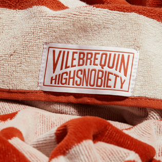 Serviette en coton organique - Vilebrequin x Highsnobiety Red tea vue de détail 4