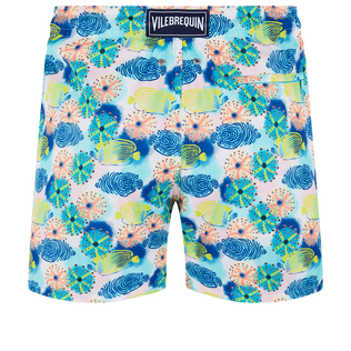 男款 Ultra-light classique 印制 - Men Swimwear Ultra-light and packable Urchins & Fishes, White 后视图