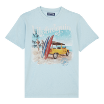 男士 Surf and Mini Moke 纯棉 T 恤 Sky blue 正面图