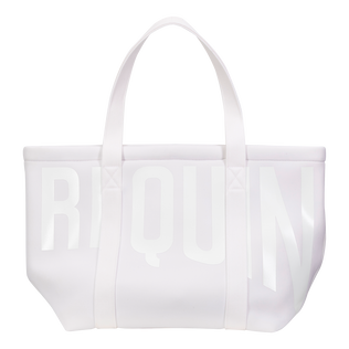 Bolso de playa de grande en neopreno de color liso unisex Blanco vista trasera